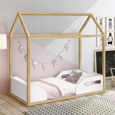 Imagem de Mini Cama Montessoriana Zoe Móveis Reller Branco Fosco/madeira Pinus