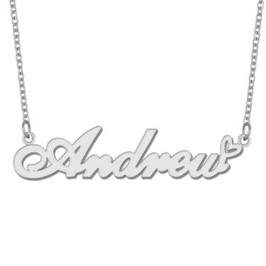 Imagem de Colar com nome personalizado, banhado a ouro 18 quilates, pingente de coração de amor fofo para mulheres e meninas, Metal, aço inoxidável