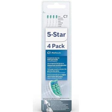 Imagem de 5-Star Compatível com cabeças de substituição C1 Sonicare. Cabeças de escova de dentes elétricas compatíveis com escova de dentes elétrica Sonicare. Pacote com 4, azul