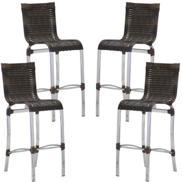 Imagem de 4 Banquetas Alta Haiti em Alumínio para Cozinha Bar Edícula