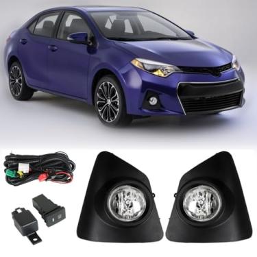 Imagem de FLUKIN Conjunto De Faróis Neblina Reposição Para Toyota Corolla S Se 2014-2016, Lentes Transparentes Com Lâmpadas + Kit Fiação Interruptor Do Lado Motorista E Passageiro