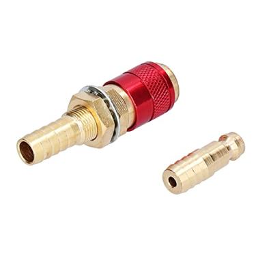 Imagem de Conexão de Mangueira de Ajuste Rápido de Bronze para Tocha de Soldagem Tig M10 (Vermelho)