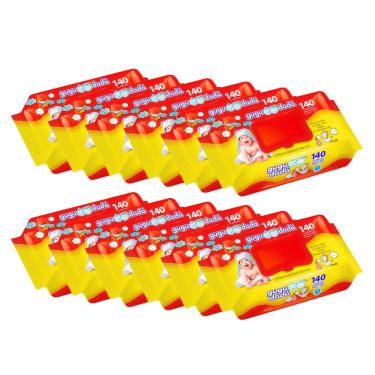 Imagem de Caixa Com 12 Pacotes de Toalhinhas Umedecidas Gugu Dadá Lenços 140 Unidades