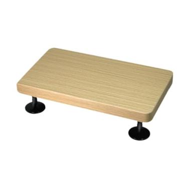 Imagem de AsrMyjcx Suporte de mesa de madeira para alto-falantes, suporte de mesa para alto-falantes de áudio para monitores de estúdio de estante, White S