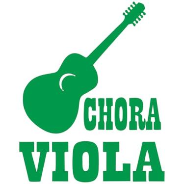 Imagem de Adesivo Country Chora Viola Silhueta Viola Caipira Modão & Sertanejo Raiz Decoração para Carro Caminhão Casa Notebook (VERDE, 15x18,6cm)