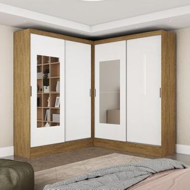 Imagem de Carioca Móveis - Closet Casal Duplo Belém 4 Portas com Espelho 4 Gavetas Carioca Móveis