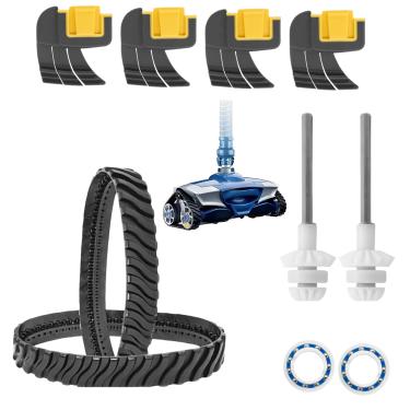 Imagem de Kit de reparo de limpeza de piscina para Zodiac MX8/MX8 Elite/MX6/MX6 Elite – Pacote completo de peças de reposição com eixo R0525100, rolamentos R0527000, faixas de tração R0526100 e escovas