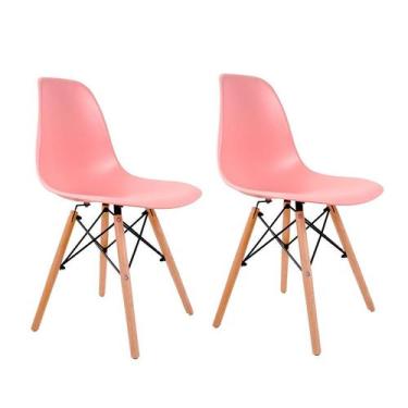 Imagem de Conjunto com 2 Cadeiras Charles Eames Rosa - Mobly
