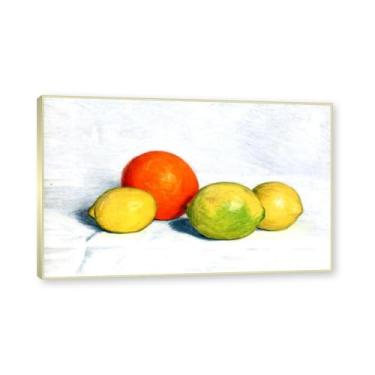 Imagem de NHLDZYH Moldura dourada champanhe. Impressões de artistas famosos, (laranja e limões) por Hans Emmenegger, reprodução de impressões em tela de paisagem pôster para decoração de casa. 40 x 64 cm-15,8 x