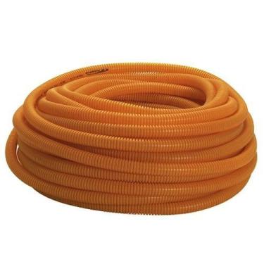 Imagem de Eletroduto Corrugado Laranja 25mm x 50m - PVC Flexível Reforçado para 