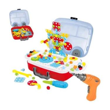 Imagem de Kit Caixa Maleta Ferramentas Infantil Furadeira Acessórios - DDG TOYS