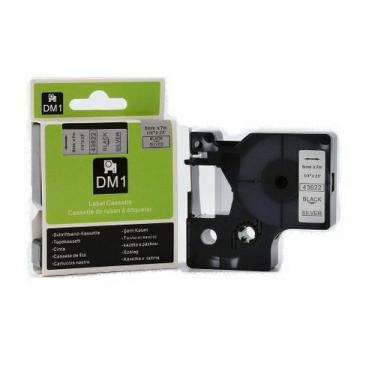 Imagem de Fita Compatível Dymo D1 43622 Prata Fosca Letra Preta 6mm - Genérica D