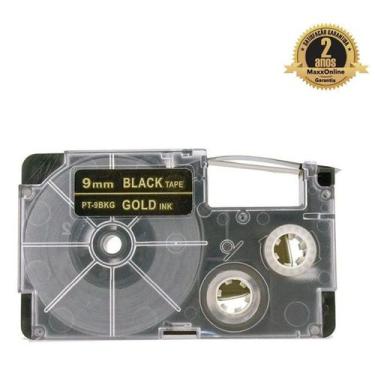 Imagem de Fita Compatível Casio XR-9BKG Preta Letra Dourada 9mm - Genérica Casio