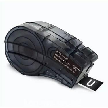 Imagem de Fita Vinil Compatível Brady M21-500-595-BK Preta Letra Branca 12mm - G