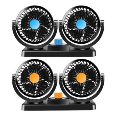 Imagem de Ventilador Carro Casa USB Portátil com Dupla Cabeça  Potente e Silenci
