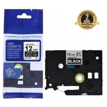 Imagem de Fita Compatível Brother Tz Tze 335 Preta Letra Branca 12mm - Genérica 