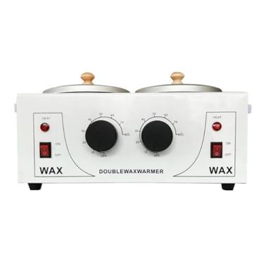 Imagem de harayaa Aquecedor de cera 110V, resistente, feminino e masculino, fácil de limpar, aquecedor elétrico portátil com temperatura ajustável para adaptador, Forno Duplo