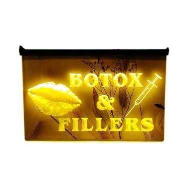 Imagem de Letreiro De Néon LED Vintage Com Lábios, Seringa, Preenchimentos De Bo