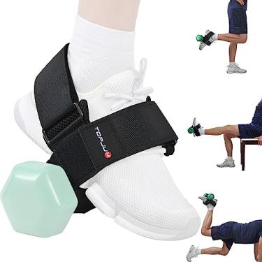 Imagem de TOPJUM Acessório de pé com haltere, treinador tibial, pesos ajustáveis no tornozelo, tiras no tornozelo para levantamento de peso, exercícios de perna em casa para flexores de quadril, tala de canela,