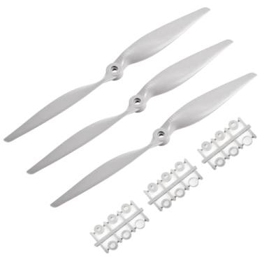 Imagem de FOCMKEAS 3 Pcs 1170 11×7" Propeller Prop,Remote Control Propeller,Rc Quadcopter Propellers,Gray Nylon Drone Propellers for Stunt Planes Gliders Flying Wings Delta Wings Drones