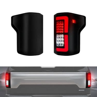 Imagem de LitMiRaCle Conjunto de luz traseira de LED compatível com Ford F150 2015-2020, luz de freio preta fumada para acessório F-150, lado do motorista e do passageiro