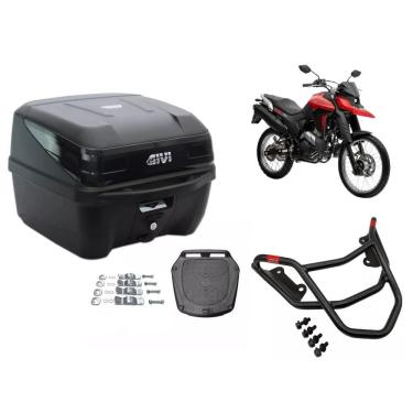 Imagem de Baú Givi Traffic 3 preto 33l + Bagageiro  Lander 2019 Á 2025 Monoloc