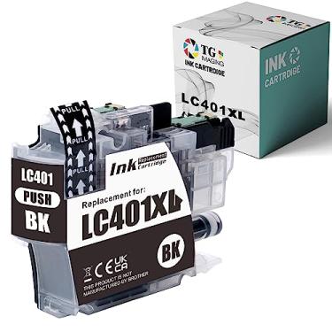 Imagem de TG Imaging Cartucho de tinta preta LC401 compatível com alto rendimento LC401XL LC 401 XL (500 páginas) Substituição para impressora Brother MFC-J1010DW MFC-J1012DW MFC-J1170DW (preto)