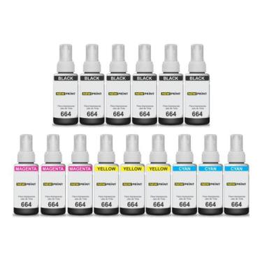 Imagem de 15 Garrafa Refil Tintas 664 Compatível Epson L355 L375 L395 - New Prin