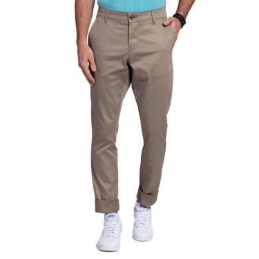 Imagem de Calça Sarja Masculina Docthos Easy Fit Cáqui - 1100-Masculino