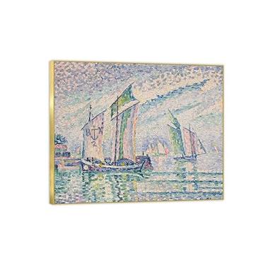 Imagem de LXURY Pintura famosa em tela - Estreito - Impressão em tela - Reproduções de imagens em tela pronto para pendurar - Pôster de arte para decoração de parede 40 x 50 cm 40 x 50 cm Moldura dourada