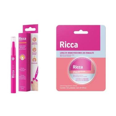 Imagem de Kit Ricca Caneta Cutículas+Lenço Removedor De Esmalte 32Un