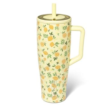 Imagem de BrüMate Copo Era 1,134 g com alça e canudo | Copo para garrafa de água 100% à prova de vazamento com tampa e canudo | Feito de aço inoxidável | Adequado para copo | 1,134 g (Limoncello)