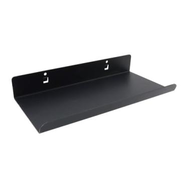 Imagem de Rannb Prateleira Pegboard serve para prateleiras de placa de estacas resistentes de 3/8 para organização, acessórios de quadro de metal para oficina de artesanato, escritório e casa, preta, 22 cm de