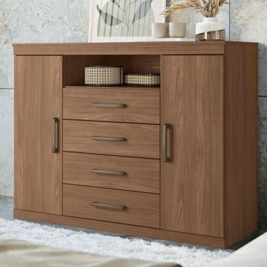 Imagem de Cômoda Havana Master 2 Portas 4 Gavetas Jatoba - Santos Andirá