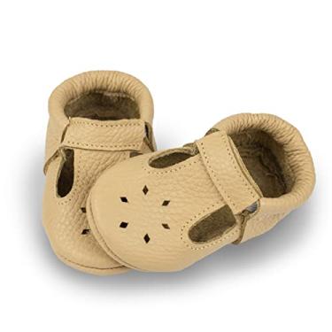Imagem de Littlebeemocs Mocassim para bebês com alça em T (couro italiano) para meninos e meninas | bebês, crianças pequenas, Seaside, 4 Infant