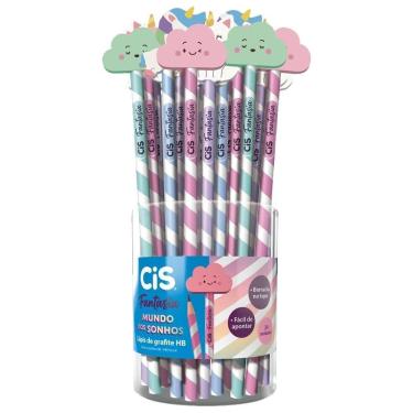 Imagem de Lápis Cis Grafite Preto com Borracha Fantasia Mundo dos Sonhos - 1 Embalagem com 24 Unidades