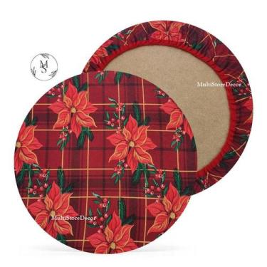 Imagem de KIT 04 Capa de Sousplat Arabesco Verde Natal - 35 cm - Várias Cores e 