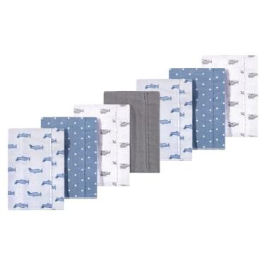 Imagem de Luvable Friends Hudson Baby, flanela para arrotar panos, pacote com 7, Helicóptero, 14x20 inches