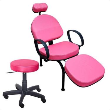 Imagem de Kit Cadeira e Mocho de Maquiagem Estética Designer Unha Conforty For t