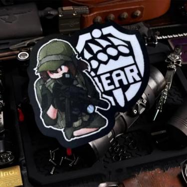 Imagem de Patch de jogo Gunfight, adesivos de gancho e laço estampados anime Bear Girl, apliques engraçados para mochilas, chapéus de caminhoneiro, lancheiras, coletes, jaquetas