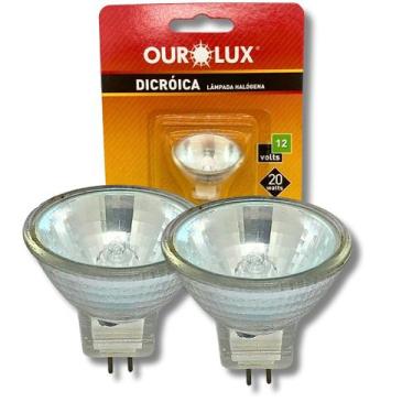 Imagem de KIT 2 Lâmpadas Mini Dicróica MR11 20W 12V GU4 30 Halógena - Ourolux