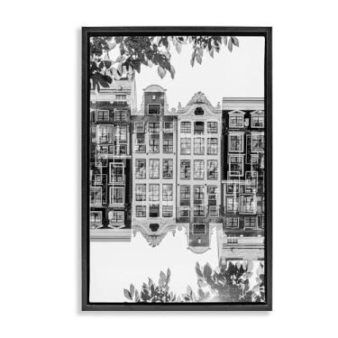 Imagem de Stupell Industries Tela flutuante com moldura preta refletida vista da cidade design de arte de parede por Robin Vandenabeele, 78 x 53 cm