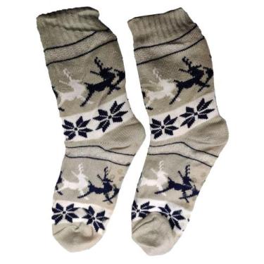 Imagem de kit 2 Meias Térmica de Lã Masculina Quente Inverno Forrada Pelinho ant