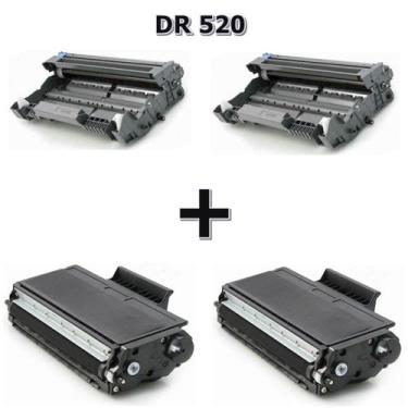Imagem de Kit 2X Cartucho Cilindro + 2X Toner Para Tn650 Tn580 Tn620 Dr650 Dr620