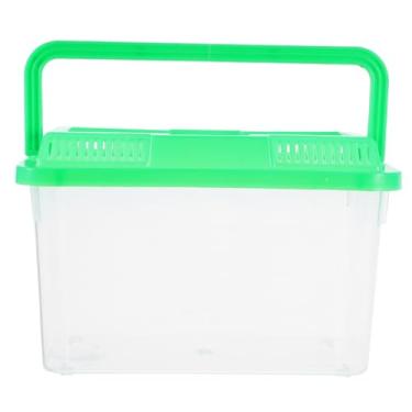 Imagem de YARNOW Mini aquário portátil de plástico transparente para tartarugas de peixe Betta e répteis, aquário portátil elegante com design para cuidados e observação de animais de estimação