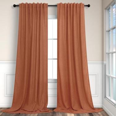 Imagem de Cortinas Pitalk Terracotta de 213 cm de comprimento para sala de estar