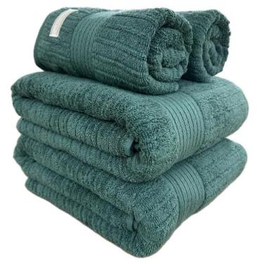 Imagem de Jogo De Toalha Banhão Gigante Buddemeyer Fio Penteado Canelado 4pçs Al