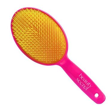Imagem de Escova Raquete Oval Beauty Secret Desembaraço dos fios, Amarelo, Raque