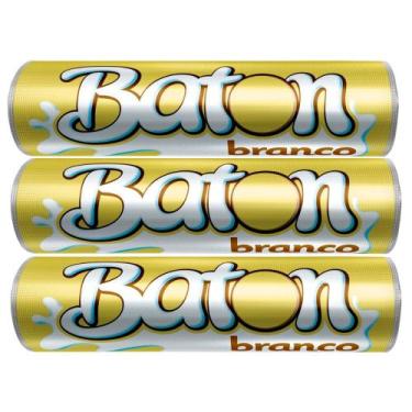 Imagem de Kit 3 Chocolate Garoto Baton Branco 16g