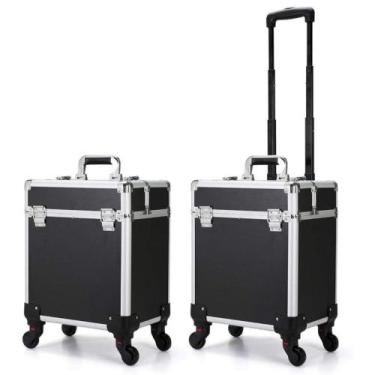 Imagem de Maleta Mala de Maquiagem Profissional Divisórias e Rodinha 1+ Andar Co